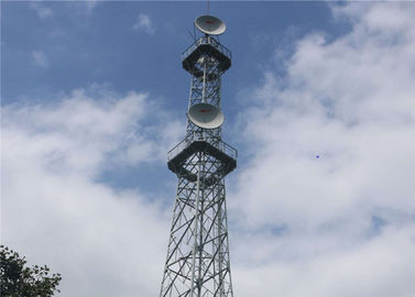 90M 4 Legged Angle Stee Mobile Telecom Tower , HDG Self Supporting Lattice Tower