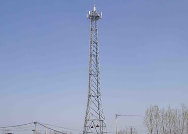 100M Communication Network Angle Steel Telecommunication Tower , HDG Self Supporting Communication Radio Tower