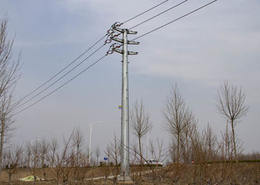 polonais en acier tubulaire galvanisé par 110KV, transport d'énergie élevé de mât unipolaire