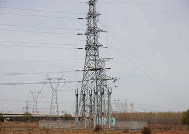 Pylônes galvanisés de l'électricité, tour en acier de transmission pour la ligne aérienne de puissance