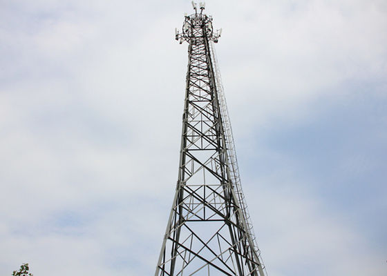 45m Self Supporting S355 Steel Angle Steel Pylons For Telecommunication